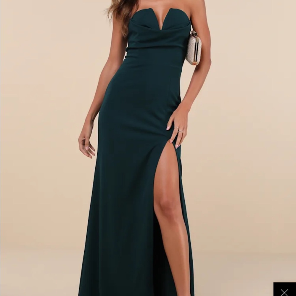 Lulu's Blue Strapless Dress
